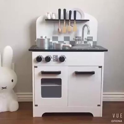 Kinder-Grey Wooden Kitchen Toys For-Kleinkinder schwärzen 77.8cm