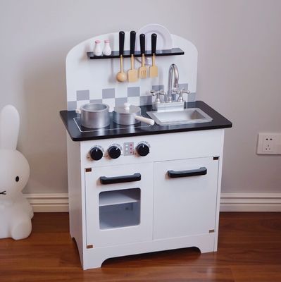 Kinder-Grey Wooden Kitchen Toys For-Kleinkinder schwärzen 77.8cm