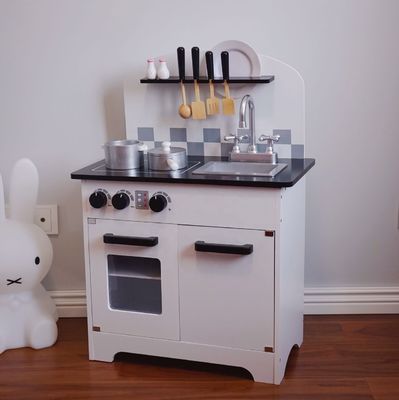 Kinder-Grey Wooden Kitchen Toys For-Kleinkinder schwärzen 77.8cm