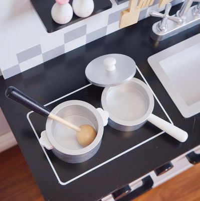 Kinder-Grey Wooden Kitchen Toys For-Kleinkinder schwärzen 77.8cm