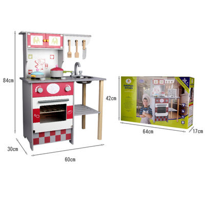 Stellt hölzernes Rollen-Spiel des Haus-84cm 60cm Puzzlespiel-hölzerne Rollen-Spiel-Nahrung ein