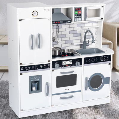 Großer 82.5cm Kühlschrank-hölzerne Miniaturküche stellte Ofen-weißes Schwarzes ein