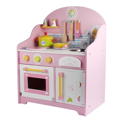 Spiel-Küchen-Tischplatten-Schauspielhaus-Spielwaren der Gerät-30cm rosa hölzerne