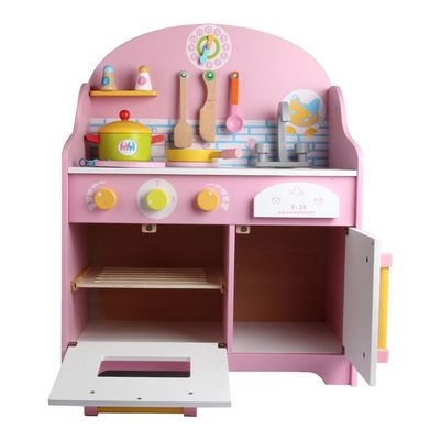Spiel-Küchen-Tischplatten-Schauspielhaus-Spielwaren der Gerät-30cm rosa hölzerne