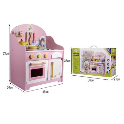 Spiel-Küchen-Tischplatten-Schauspielhaus-Spielwaren der Gerät-30cm rosa hölzerne