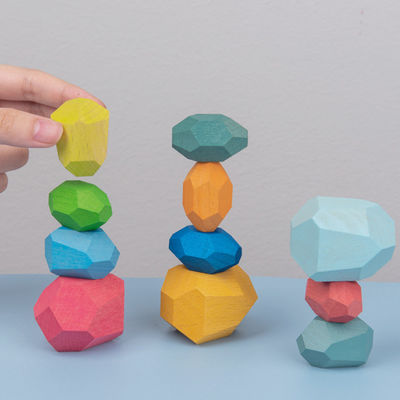 Baby-Baustein-hölzerne Steine der Felsen-190g stellt Montessori ein