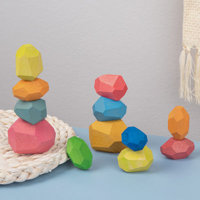 Felsen-hölzerne Bausteine Jenga 14cm stellten die hölzernen stapelnden Blöcke ein, die Spielzeug balancieren
