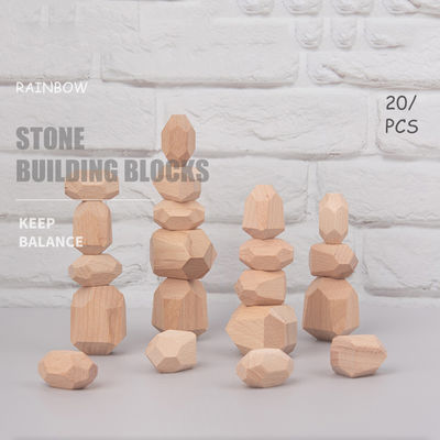 Nordischer hölzerner Stein Montessori, der Spiel-kreative hölzerne Spielwaren stapelt
