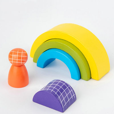 1.2in Bogen-hölzerner Regenbogen-Stapler-großer Naturholz-Block-Satz