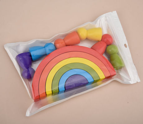 1.2in Bogen-hölzerner Regenbogen-Stapler-großer Naturholz-Block-Satz