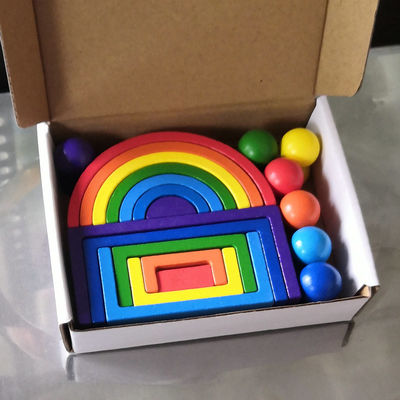 1.2in Bogen-hölzerner Regenbogen-Stapler-großer Naturholz-Block-Satz