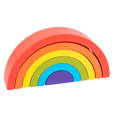 1.2in Bogen-hölzerner Regenbogen-Stapler-großer Naturholz-Block-Satz