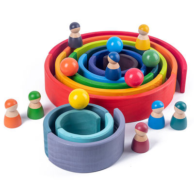 30cm Kiefer, die Holzklötze Regenbogenspielt, Baustein Turm-Spielwaren