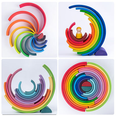 30cm Kiefer, die Holzklötze Regenbogenspielt, Baustein Turm-Spielwaren