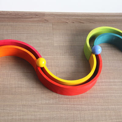 6cm großer Pastellregenbogen-Stapler-Verschachtelungs-Regenbogen-Block-Satz