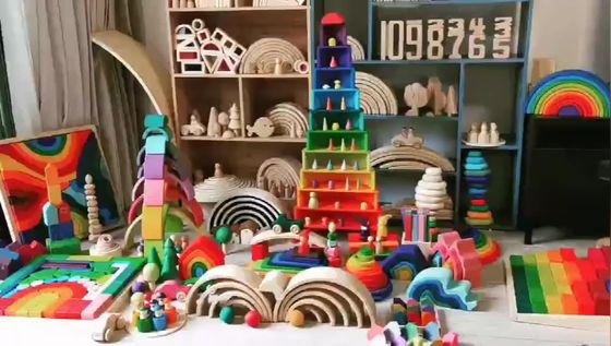 9600 Buche des PC-natürliche hölzerne Regenbogen-Stapler-35cm nicht giftig