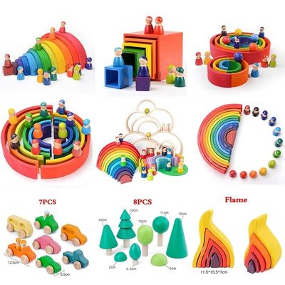 9600 Buche des PC-natürliche hölzerne Regenbogen-Stapler-35cm nicht giftig