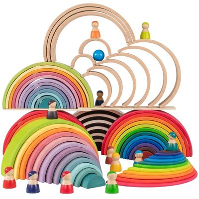 9600 Buche des PC-natürliche hölzerne Regenbogen-Stapler-35cm nicht giftig