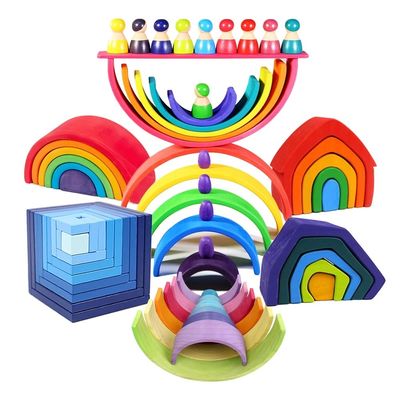 9600 Buche des PC-natürliche hölzerne Regenbogen-Stapler-35cm nicht giftig