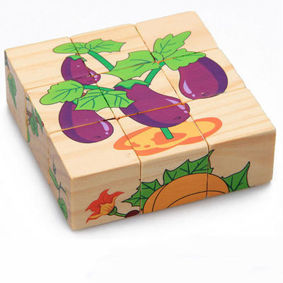 3.5cm Frucht-Holzklötze spielt Tierpuzzlespiel-Blöcke für Kinder