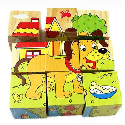 3.5cm Frucht-Holzklötze spielt Tierpuzzlespiel-Blöcke für Kinder