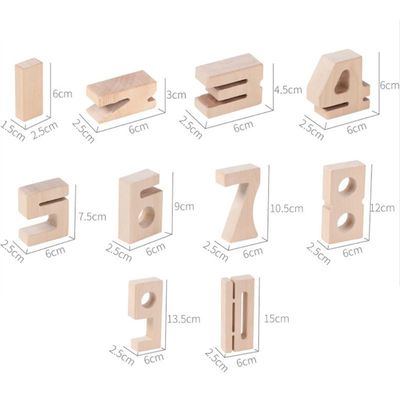 Hölzerne Zahl Balance Jenga blockiert riesige hölzerne Bausteine der Spielwaren-16cm