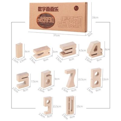 Hölzerne Zahl Balance Jenga blockiert riesige hölzerne Bausteine der Spielwaren-16cm