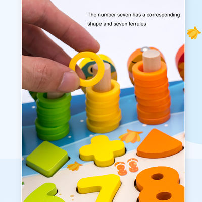 Mathe-Fischen spielt pädagogisches hölzernes Montessori-Baby 15cm
