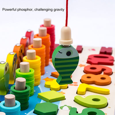 Mathe-Fischen spielt pädagogisches hölzernes Montessori-Baby 15cm