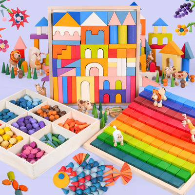 Natürliche hölzerne Bausteine Montessori 2.5cm für Kleinkinder