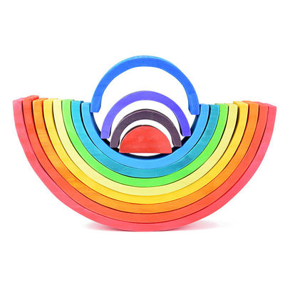 Regenbogen-hölzerne Bausteine Toy Creative Educational Browns 18cm