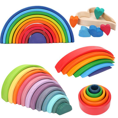 Regenbogen-hölzerne Bausteine Toy Creative Educational Browns 18cm