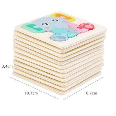 10.7cm 3D färbte Holzklotz-Puzzle-kognitive Spiele ISO9001