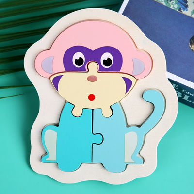 Holzklotz-Puzzlespiel Macaron 3D spielt hölzerne Tierblöcke