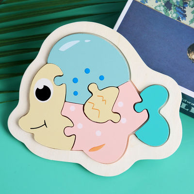 Holzklotz-Puzzlespiel Macaron 3D spielt hölzerne Tierblöcke