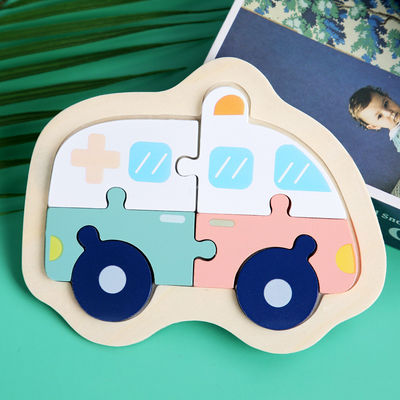 Holzklotz-Puzzlespiel Macaron 3D spielt hölzerne Tierblöcke