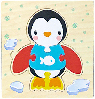 Montessori-Spiele, die Baby Tiere spielt, handeln Kinder 3D hölzernes Karikatur-Erkennen-Puzzlespiel Toy Matching verwirrt