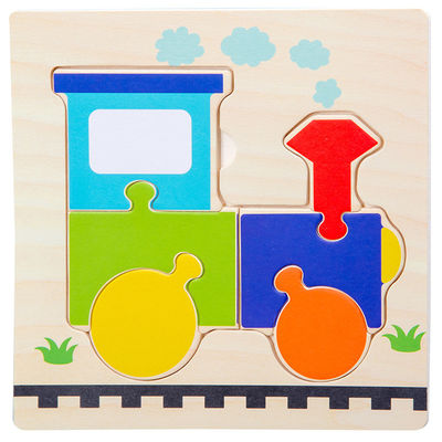 Montessori-Spiele, die Baby Tiere spielt, handeln Kinder 3D hölzernes Karikatur-Erkennen-Puzzlespiel Toy Matching verwirrt