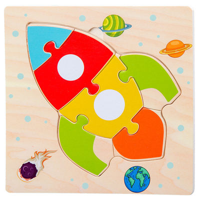 Montessori-Spiele, die Baby Tiere spielt, handeln Kinder 3D hölzernes Karikatur-Erkennen-Puzzlespiel Toy Matching verwirrt