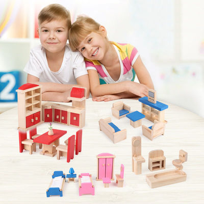 Miniaturpuppenhaus-Zusätze klassische 26CM hölzerne Puppen-Haus-Möbel Diy