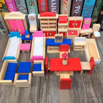 Miniaturpuppenhaus-Zusätze klassische 26CM hölzerne Puppen-Haus-Möbel Diy