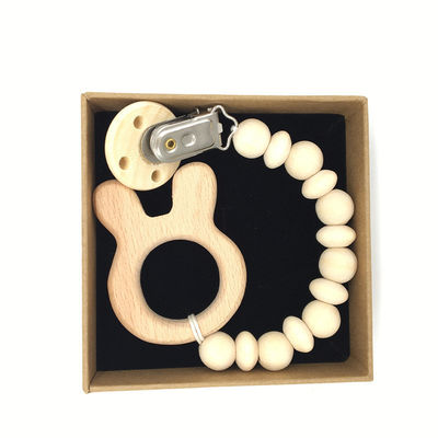Baby-Zahnenspielwaren tierisches organisches hölzernes Silikon 5pcs Teether hölzerne