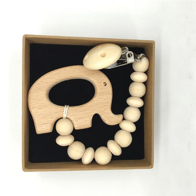 Baby-Zahnenspielwaren tierisches organisches hölzernes Silikon 5pcs Teether hölzerne