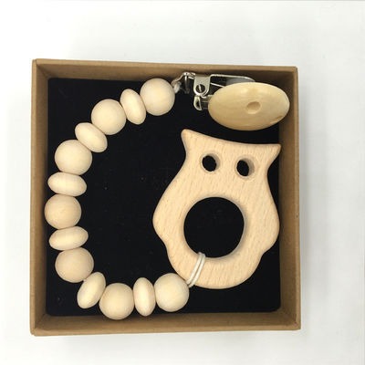 Baby-Zahnenspielwaren tierisches organisches hölzernes Silikon 5pcs Teether hölzerne