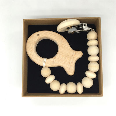 Baby-Zahnenspielwaren tierisches organisches hölzernes Silikon 5pcs Teether hölzerne