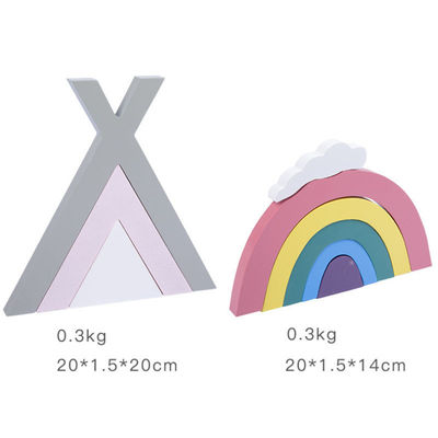 Nicht giftiger 22cm Regenbogen-Stapler hölzerne kreative hölzerne Spielwaren Montessori