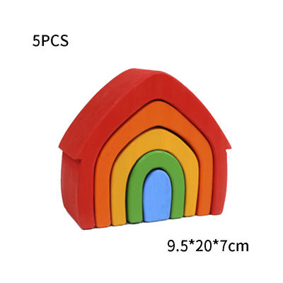 DIY baute 11.5cm Holzklotz-Spielwaren Montessori zusammen, den Block Staplungsbalance einstellte