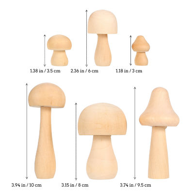 Natürlicher unfertiger hölzerner Pilz der Klammer-3cm spielt 2,55 in den Kindergraffiti
