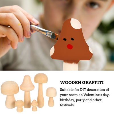 Natürlicher unfertiger hölzerner Pilz der Klammer-3cm spielt 2,55 in den Kindergraffiti