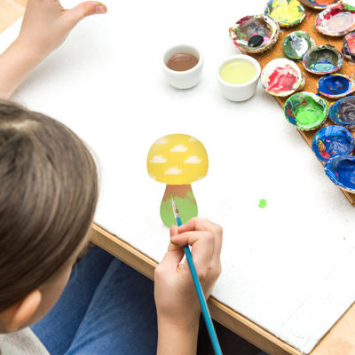 Natürlicher unfertiger hölzerner Pilz der Klammer-3cm spielt 2,55 in den Kindergraffiti